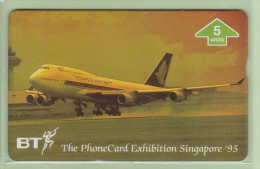 UK - BT General - 1995 Singapore Airlines - 5u Boeing B747-400 - BTG563 - Mint - BT Zivile Luftfahrt