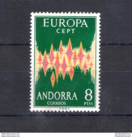 1972 ANDORRA SPAGNOLA, N. 64A  MNH** - Autres & Non Classés