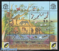 Austria 2002 Schonbrunn Zoo S/s, Mint NH, Nature - Animals (others & Mixed) - Birds - Cat Family - Crocodiles - Elepha.. - Nuovi