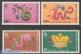 Hong Kong 1989 Year Of The Snake 4v, Mint NH, Nature - Various - Snakes - New Year - Ungebraucht