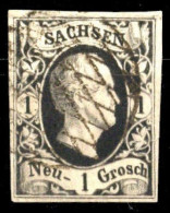 1851, Altdeutschland Sachsen, 4, Gest. - Saxony