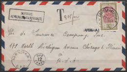 Congo Belge - L. Avion Affr. N°286A Càd COSTERMANVILLE /11-8-1951 Pour CHICAGO USA - Griffe [SURTAXE AERIENNE INSUFFISAN - Lettres & Documents