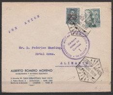 Espagne - L. Avion Entête "matériel électrique" Affr. 90cts Càd Hexagon. "Correo Aereo /19 DIC 1939/ SAN SEBASTIAN" Pour - Covers & Documents