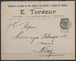 L. Imprimés Entête Manufacture De Cotons Pour Nettoyage De Machines) Affr. N°53 Càd "TOURNAI (STATION) /7 NOV 1906/ DEPA - 1893-1907 Coat Of Arms