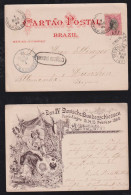 Brazil Brasil 1898 Picture Postcard PORTO ALEGRE X MUNICH Germany Das IV Deutsche Bundesschiessen - Storia Postale
