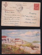 Brazil Brasil 1921 PAQUEBOT RMS Amazon England Posted On High Sea SANTOS X MONTEVIDEO Uruguay - Briefe U. Dokumente