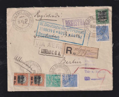 Brazil Brasil 1929 AEROPOSTALE CGA Registered Airmail Cover PORTO ALEGRE X BERLIN 5000R Stamp - Lettres & Documents