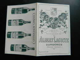 SURGERES             DISTILLERIE ALBERT LACOSTE COGNAC       LIVRET  CARTE COMMERCIALE FORMAT CARTE POSTALE - Surgères