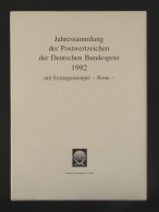 Jahressammlung Bundesrepublik Von 1992, Mit Ersttagssonderstempel - Collections Annuelles