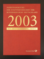 Jahressammlung Bund 2003 Mit Ersttagssonderstempel - Collections Annuelles