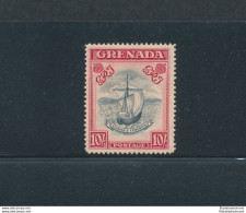 1938-50 Grenada, Stanley Gibbons N. 163b, 10 Scellini Slate Blue And Bright Carminio - Perforato 14 - 1 Valore - MNH** - - Otros & Sin Clasificación