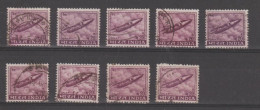 INDIA:  1967/69  AEREO   -  25 P. VIOLETTO  US. -  RIPETUTO  9  VOLTE  -  YV/TELL. 226 - Oblitérés