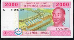 C.A.S. CONGO RARE SIGNATURE COMBINATION P608Cd 2000 Francs 2002 Signature 12 UNC. - États D'Afrique Centrale