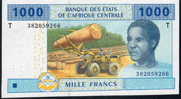 C.A.S. CONGO LETTER T P107Tb 1000 FRANCS 2002 SIGNATURE 9 RAREST !    UNC. - Central African States