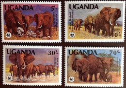 Uganda 1983 WWF Elephants Animals MNH - Elefantes