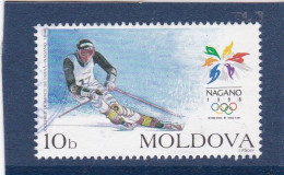 1998 Moldawien/ Moldova, ° Mi:MD 263, Yt:MD 223, Sg:MD 274, Olympische Winterspiele 1998 - Nagano Used - Hiver 1998: Nagano