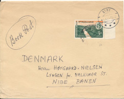 Rhodesia & Nyasaland Cover Sent To Denmark 1959 Halkaer ST. Nibe Banen Single Franked - Rhodesia & Nyasaland (1954-1963)