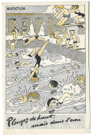 Ww2 - Guerre 39 - Propagande - Carte Illustrée Humoristique - Pellos - Natation - Pellos
