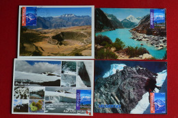 Peru Lot 4 Maxicard Mountains Volcanoes Carte Maximum Volcan Perou Montagne - Volcanos