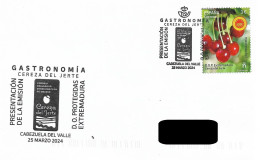 SPAIN. POSTMARK. JERTE CHERRIES. GASTRONOMY. CABEZUELA DEL VALLE. 2024 - Autres & Non Classés