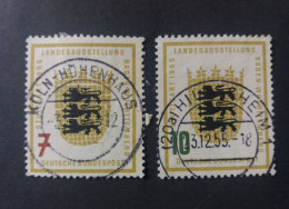 GERMANY ALLEMAGNE DEUTSCHE POST 1955 MOSTRA REGIONALE DI STOCCARDA CAT. YVERT N.89/90 - Gebraucht