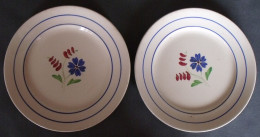 2 Assiettes En Faïence De LUNEVILLE K & G, Art Déco, Modèle MARCELLE, Bon état.  Diamètre 23cm. - Plates