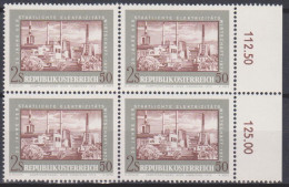 1972 , Mi 1390 ** (5) -  4er Block Postfrisch - 25 Jahre Verstaatlichte Elektrizitätswirtschaft - Storia Postale