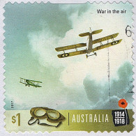 AUSTRALIA 2017 $1 Multicoloured, Centenary Of WWI 1917-War In The Air Die-Cut Self Adhesive Used - Gebraucht