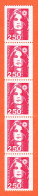 28658 / ⭐ Roulette Bande 5 Timbres Y-T N° 2719 ● Bicentenaire Marianne BRIAT JUMELE  2.50 Fr Rouge  France N** - Francobolli In Bobina