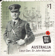 AUSTRALIA 2018 $1 Multicoloured, Centenary Of WWI: 1918 - Lieut General Sir John Monash Die Cut Self Adhesive Used - Used Stamps