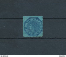 1863-73 Victoria - Australia - 1 Scellino Bright Blue - Dentellato 13 - Stanley Gibbons N. 124 - MH* - Sonstige & Ohne Zuordnung