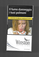 Tabacco Pacchetto Di Sigarette Italia - Winston Silver Da 20 Pezzi N.2 - Vuoto - Empty Cigarettes Boxes