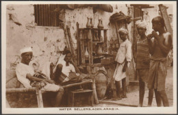 Water Sellers, Aden, Arabia, C.1920 - Benghiat RP Postcard - Yemen