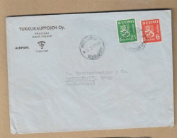 Los Vom 25.05  Briefumschlag Aus Helsinki Nach Stützengrün  1947 - Briefe U. Dokumente