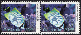 AUSTRALIA 2010 $1.80 Horizontal Pair Multicoloured, Fish, Chevron Butterfly Fish FU - Gebraucht