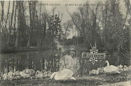 58 - Pougues Les Eaux - Le Bord Du Lac Et Les Deux Cygnes - CPA - Voir Scans Recto-Verso - Pougues Les Eaux
