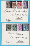 BELGIUM 2 Covers 1936 Kortrijk With Set Queen Astrid To Utrecht, Netherlands - 1936-1951 Poortman