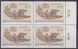 1972 , Mi 1406 ** (5) -  4er Block Postfrisch - Kunstschätze Aus Der Wagenburg - Storia Postale