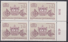 1972 , Mi 1408 ** (4) -  4er Block Postfrisch - Kunstschätze Aus Der Wagenburg - Lettres & Documents
