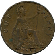 PENNY 1935 UK GROßBRITANNIEN GREAT BRITAIN Münze #AZ721.D.A - D. 1 Penny