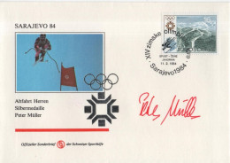 Jugoslavija Yugoslavia 1984 FDC Winter Olympic Games, Sarajevo, Skiing, Peter Muller, Silver Medal - FDC