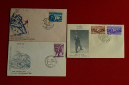 India  Lot 3 FDC 1953 1965 1973 Everest Expedition Himalaya Mountaineering Escalade Alpinisme Inde - Bergsteigen