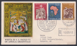 Vatican City 1969 Registered Private FDC Visit Of Pope Paul VI To East Africa, Christianity, Christian, First Day Cover - Briefe U. Dokumente