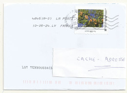 ADHESIF DU COLLECTOR FRUITS ABRICOTIER  SUR LETTRE. - Storia Postale