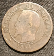 FRANCE - 2 CENTIMES Napoléon III - Tête Nue - 1854 BB - Gad 103 - KM 776.3 - ( Surplus De Métal Sur Une Face - Fautée ?) - 2 Centimes