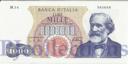 ITALY 1.000 LIRE 1965 PICK 96d AU/UNC - 5000 Lire