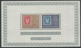 Norway:Unused Block Stamps 100 Years 1872-1972, MNH - Ongebruikt