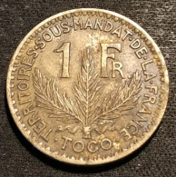 RARE - TOGO - 1 FRANC 1924 - TERRITOIRES·SOUS·MANDAT DE LA FRANCE - KM 2 - Togo