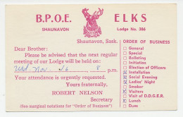 Postal Stationery Canada 1966 BPOE - Benevolent And Protective Order Of Elks - Freemasonry