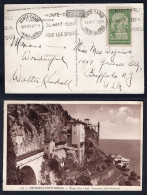 MONACO 1937 Single 30c On Picture Postcard To USA. Slogan  (h3847) - Covers & Documents